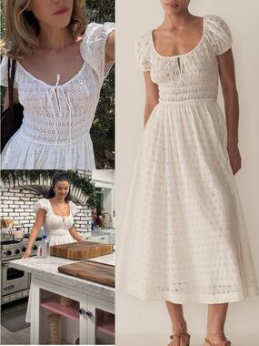 NWT NEW DÔEN Quinn Eyelet Dress Salt White Cotton Romantic Prairie